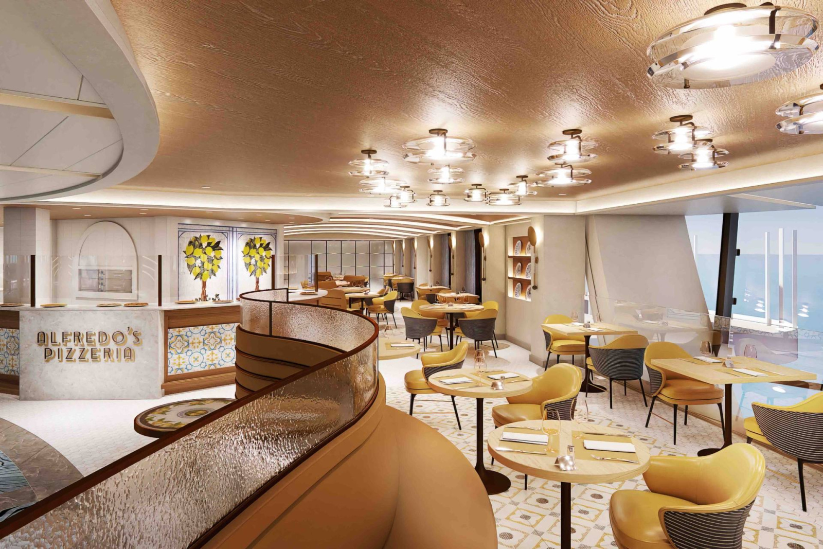 Sun Princess Cruise Ship Sun Princess Alfredo's Pizzeria Render