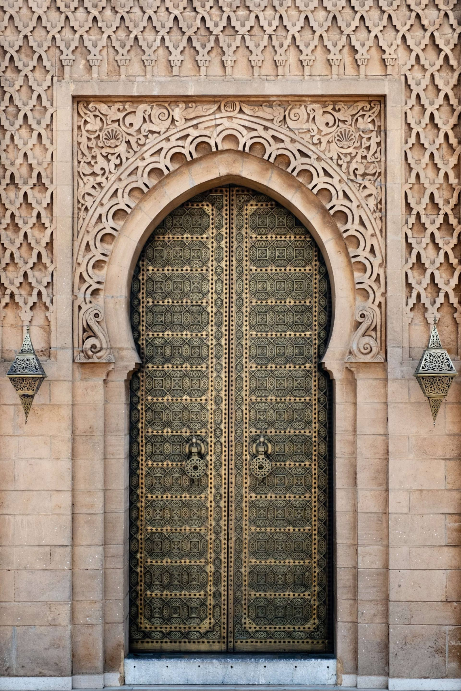 Morocco ornate door and tiling