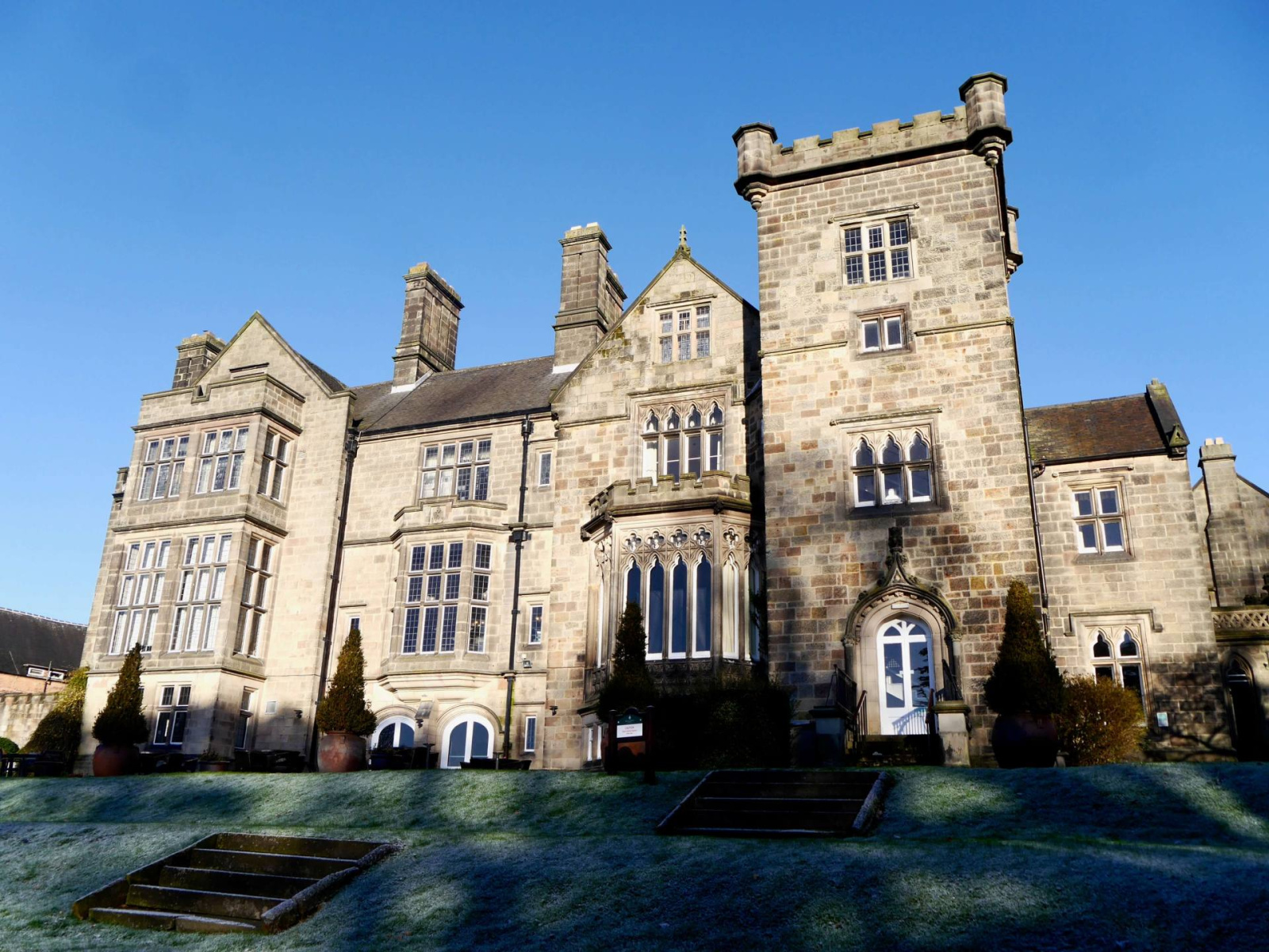 Breadsall Priory extrenal shot with blue skies