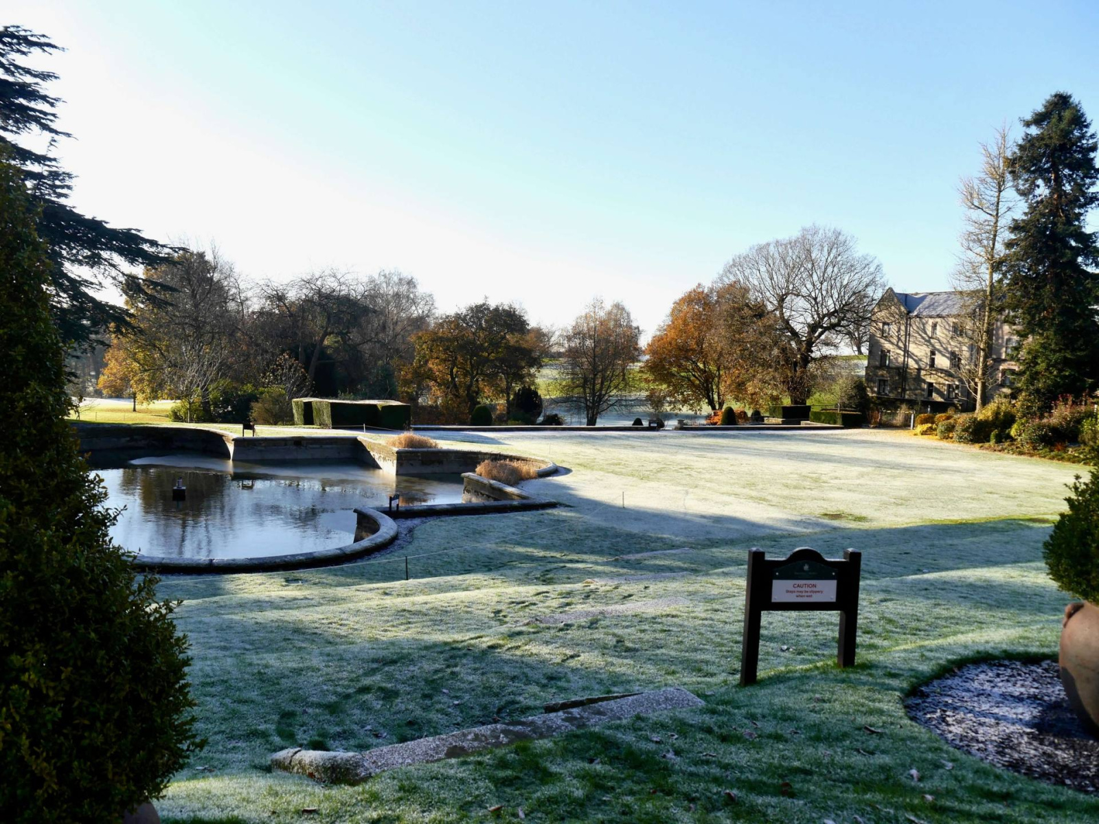 Breadsall Priory frosty grounds