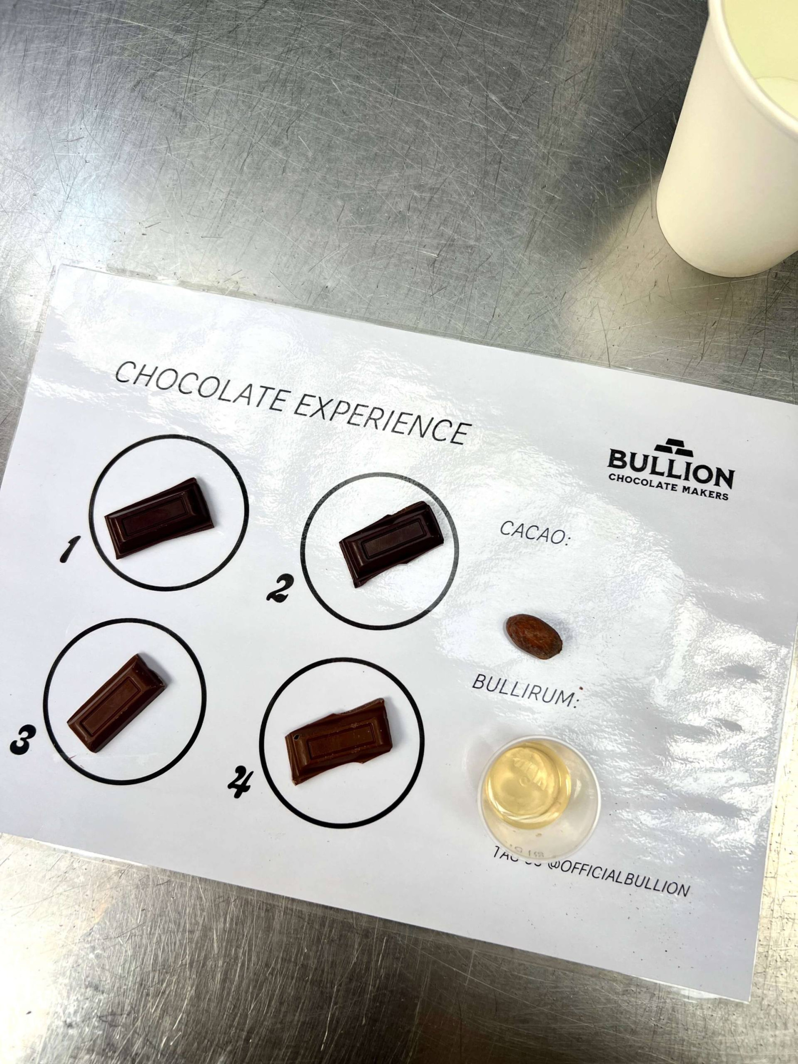 Bullion chocolate tasting 